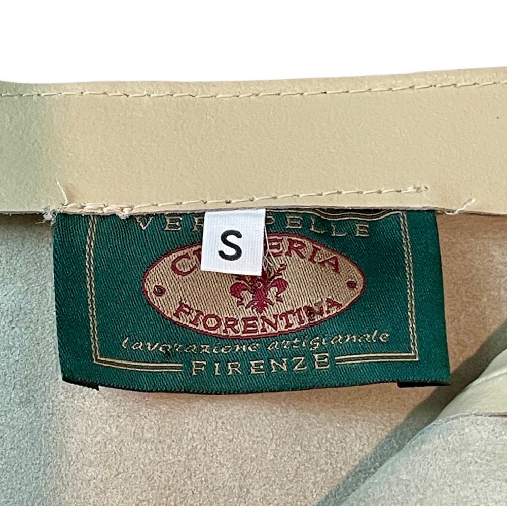 SOLD Vintage Vera Pelle Cuoieria Italian Butter Yellow 100% Leather Mini Skirt - Picture 12 of 12